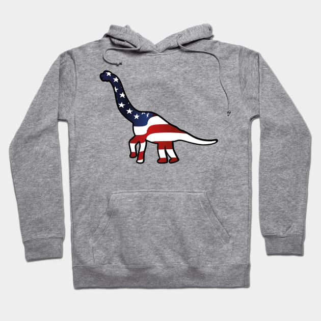 American Flag Funny Dinosaurs Hoodie by macshoptee